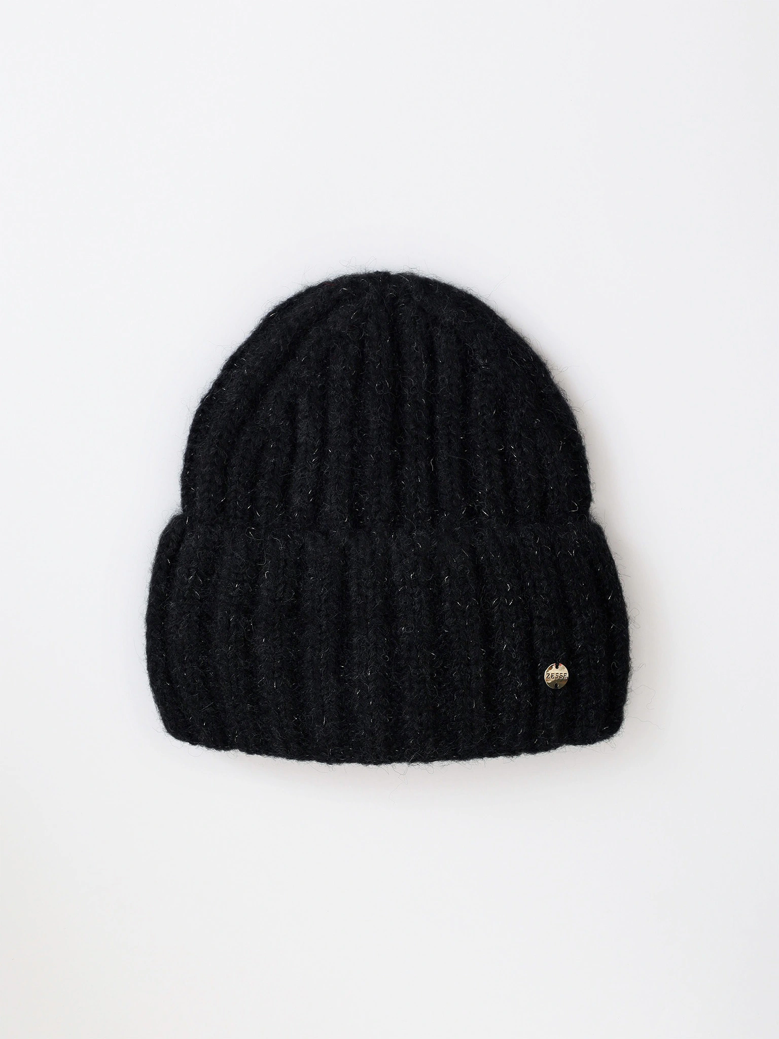 Шапка-бини из смесовой шерсти альпаки с отворотом в ассортименте